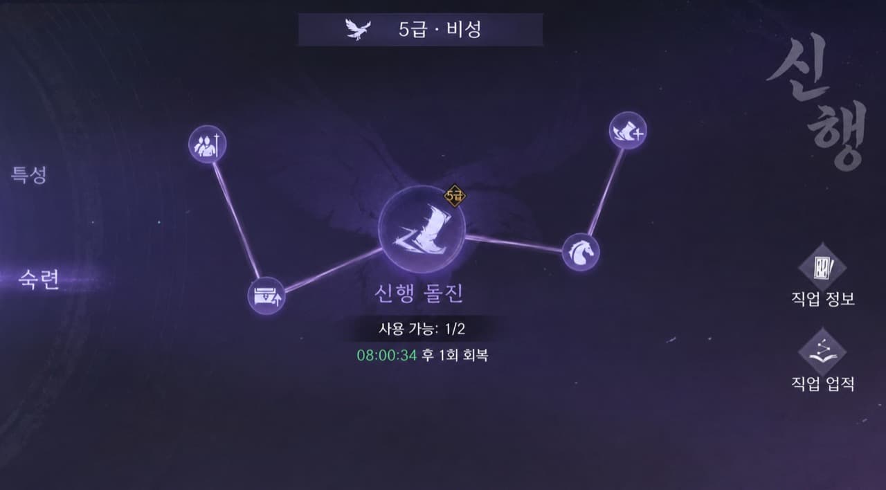 신행 숙련 스킬 신행 돌진